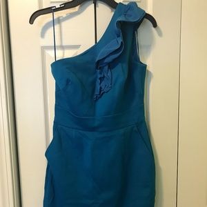 Trina Turk one shoulder ruffle dress